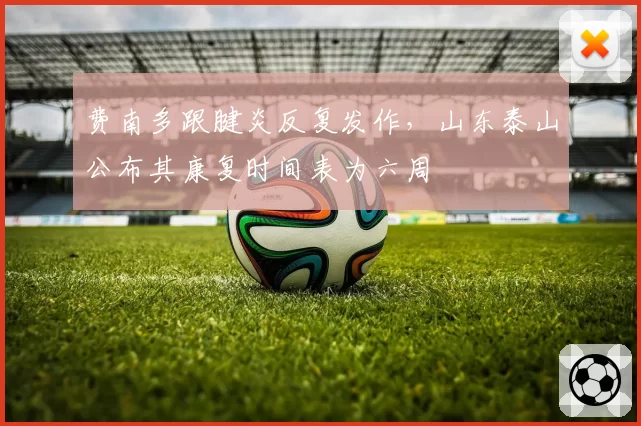 费南多跟腱炎反复发作，山东泰山公布其康复时间表为六周